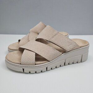 Vionic Uptown Sunset Platform Sandal Womens 8.5 Pink Leather Comfort Slide